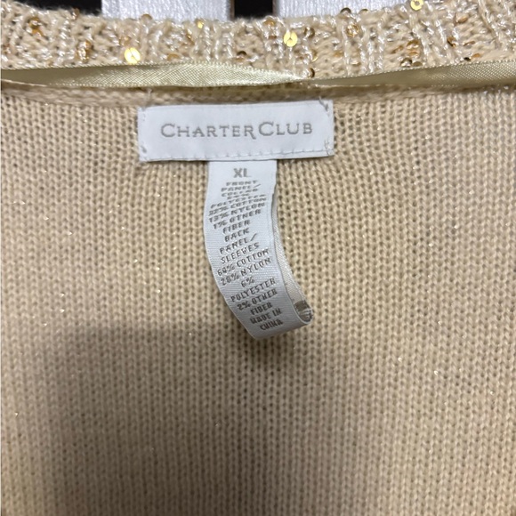 Charter Club Cream V-Neck Sweater - Picture 3 of 4